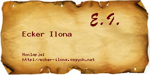 Ecker Ilona névjegykártya